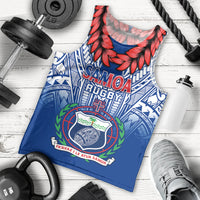 Samoa Rugby Men Tank Top 2023 Go Manu Samoa With Ula Fala Style LT14 Blue - Polynesian Pride