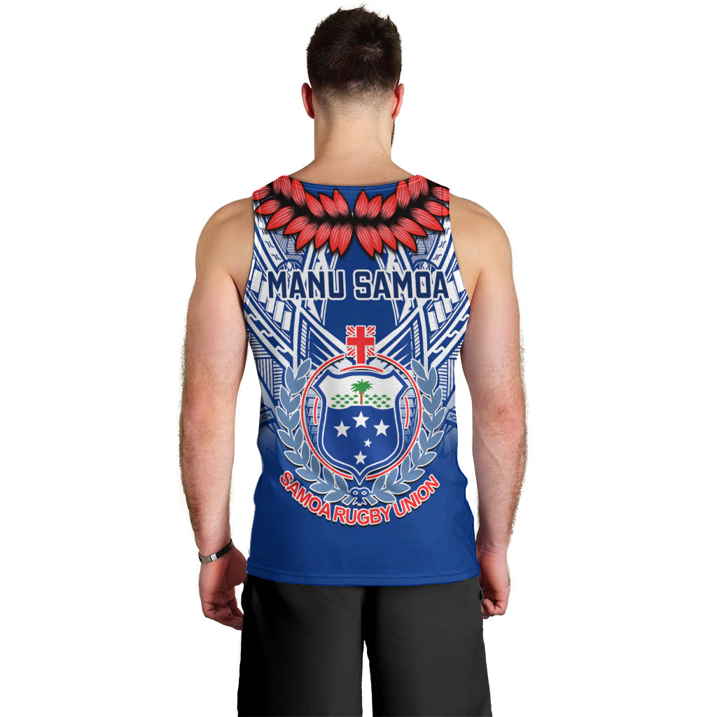 Samoa Rugby Men Tank Top 2023 Go Manu Samoa With Ula Fala Style LT14 - Polynesian Pride