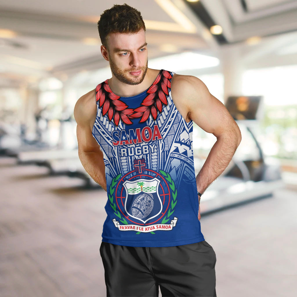 Samoa Rugby Men Tank Top 2023 Go Manu Samoa With Ula Fala Style LT14 - Polynesian Pride