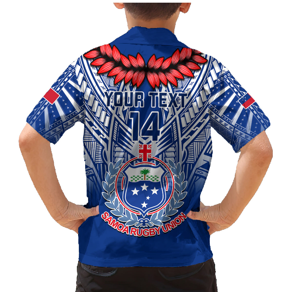 Custom Samoa Rugby Family Matching Mermaid Dress and Hawaiian Shirt 2023 Go Manu Samoa With Ula Fala Style LT14 - Polynesian Pride