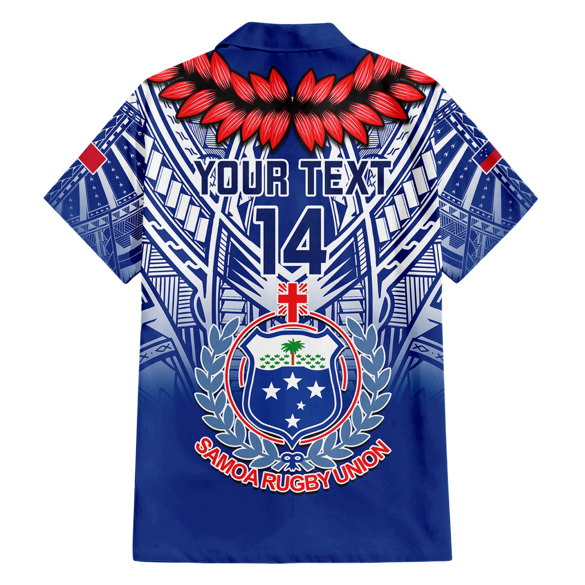 Custom Samoa Rugby Family Matching Short Sleeve Bodycon Dress and Hawaiian Shirt 2023 Go Manu Samoa With Ula Fala Style LT14 - Polynesian Pride