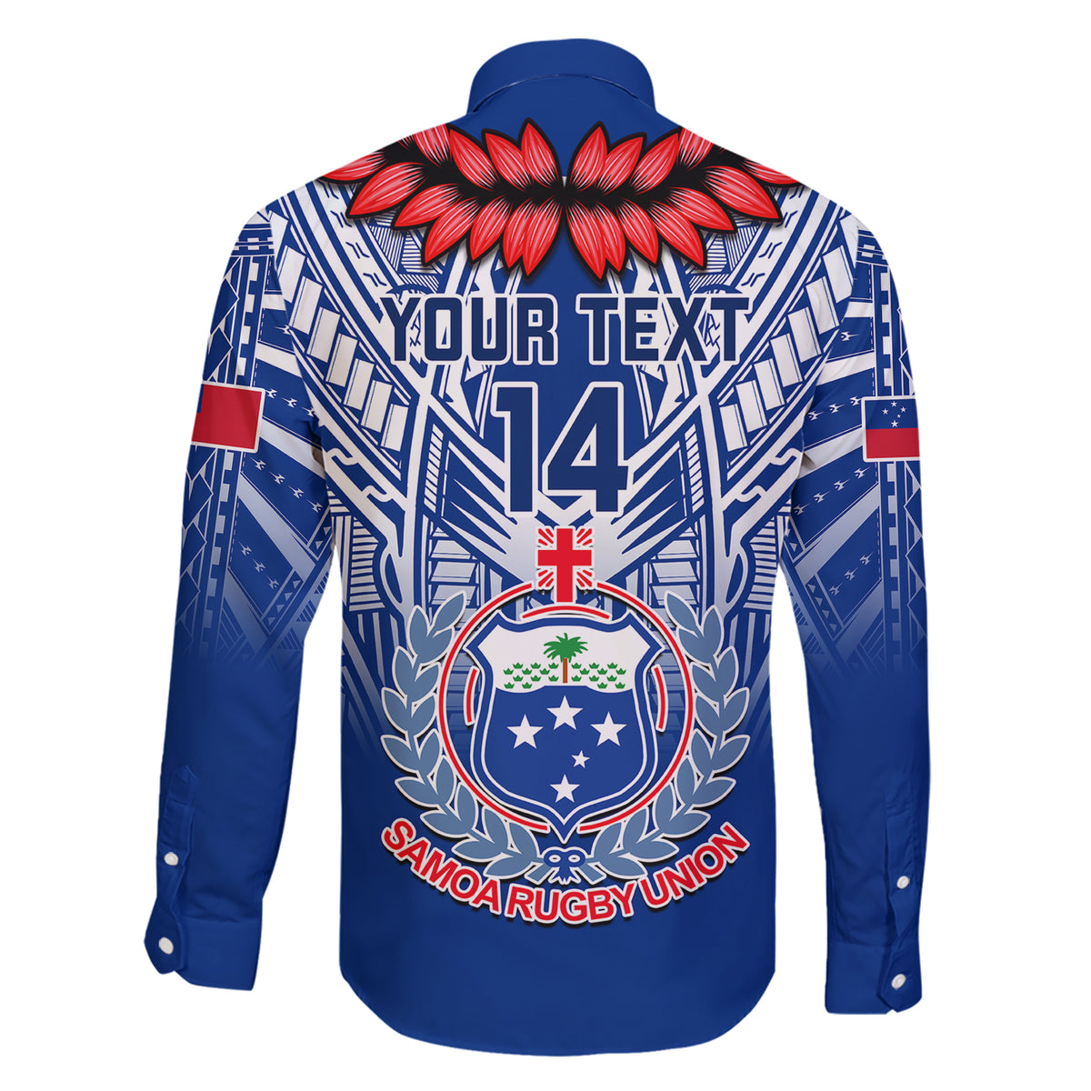 Custom Samoa Rugby Family Matching Short Sleeve Bodycon Dress and Hawaiian Shirt 2023 Go Manu Samoa With Ula Fala Style LT14 - Polynesian Pride