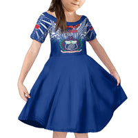 Custom Samoa Rugby Family Matching Summer Maxi Dress and Hawaiian Shirt 2023 Go Manu Samoa With Ula Fala Style LT14 Daughter's Dress Blue - Polynesian Pride