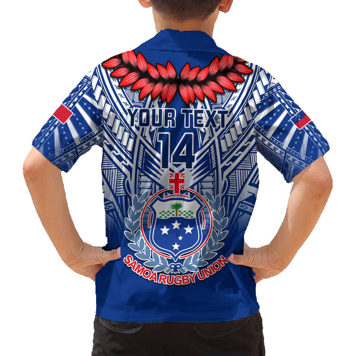 Custom Samoa Rugby Family Matching Tank Maxi Dress and Hawaiian Shirt 2023 Go Manu Samoa With Ula Fala Style LT14 - Polynesian Pride