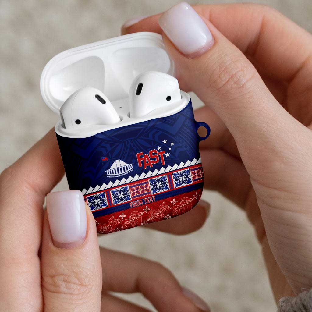 Personalised FAST Samoa Siapo AirPods Case Teuila Flowers Samoan Pattern - Polynesian Pride
