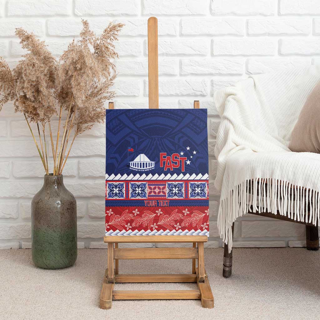 Personalised FAST Samoa Siapo Canvas Wall Art Teuila Flowers Samoan Pattern - Polynesian Pride