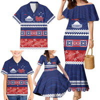 Personalised FAST Samoa Siapo Family Matching Mermaid Dress and Hawaiian Shirt Teuila Flowers Samoan Pattern LT14 - Polynesian Pride
