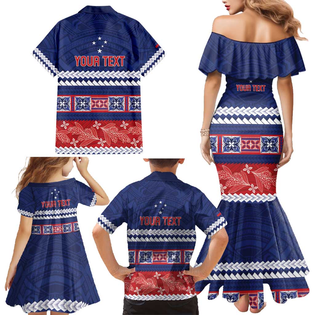 Personalised FAST Samoa Siapo Family Matching Mermaid Dress and Hawaiian Shirt Teuila Flowers Samoan Pattern LT14 - Polynesian Pride