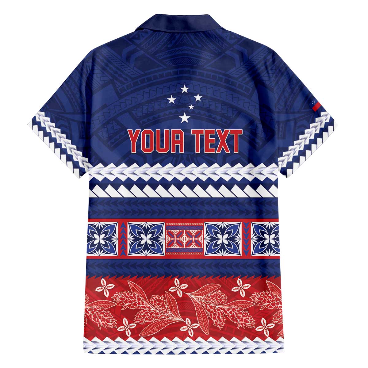 Personalised FAST Samoa Siapo Family Matching Off The Shoulder Long Sleeve Dress and Hawaiian Shirt Teuila Flowers Samoan Pattern LT14 - Polynesian Pride