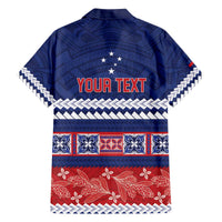 Personalised FAST Samoa Siapo Family Matching Off The Shoulder Long Sleeve Dress and Hawaiian Shirt Teuila Flowers Samoan Pattern LT14 - Polynesian Pride