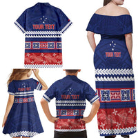 Personalised FAST Samoa Siapo Family Matching Off Shoulder Maxi Dress and Hawaiian Shirt Teuila Flowers Samoan Pattern LT14 - Polynesian Pride