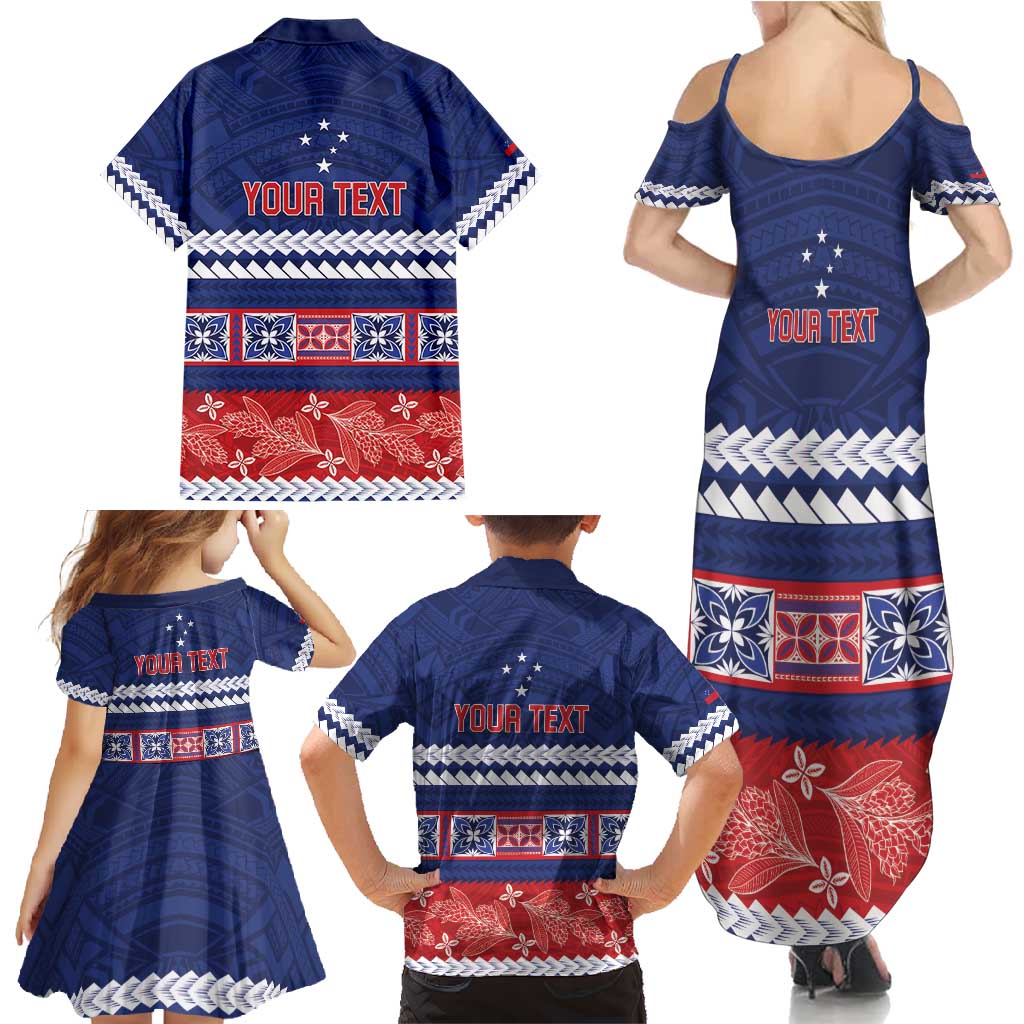 Personalised FAST Samoa Siapo Family Matching Summer Maxi Dress and Hawaiian Shirt Teuila Flowers Samoan Pattern LT14 - Polynesian Pride
