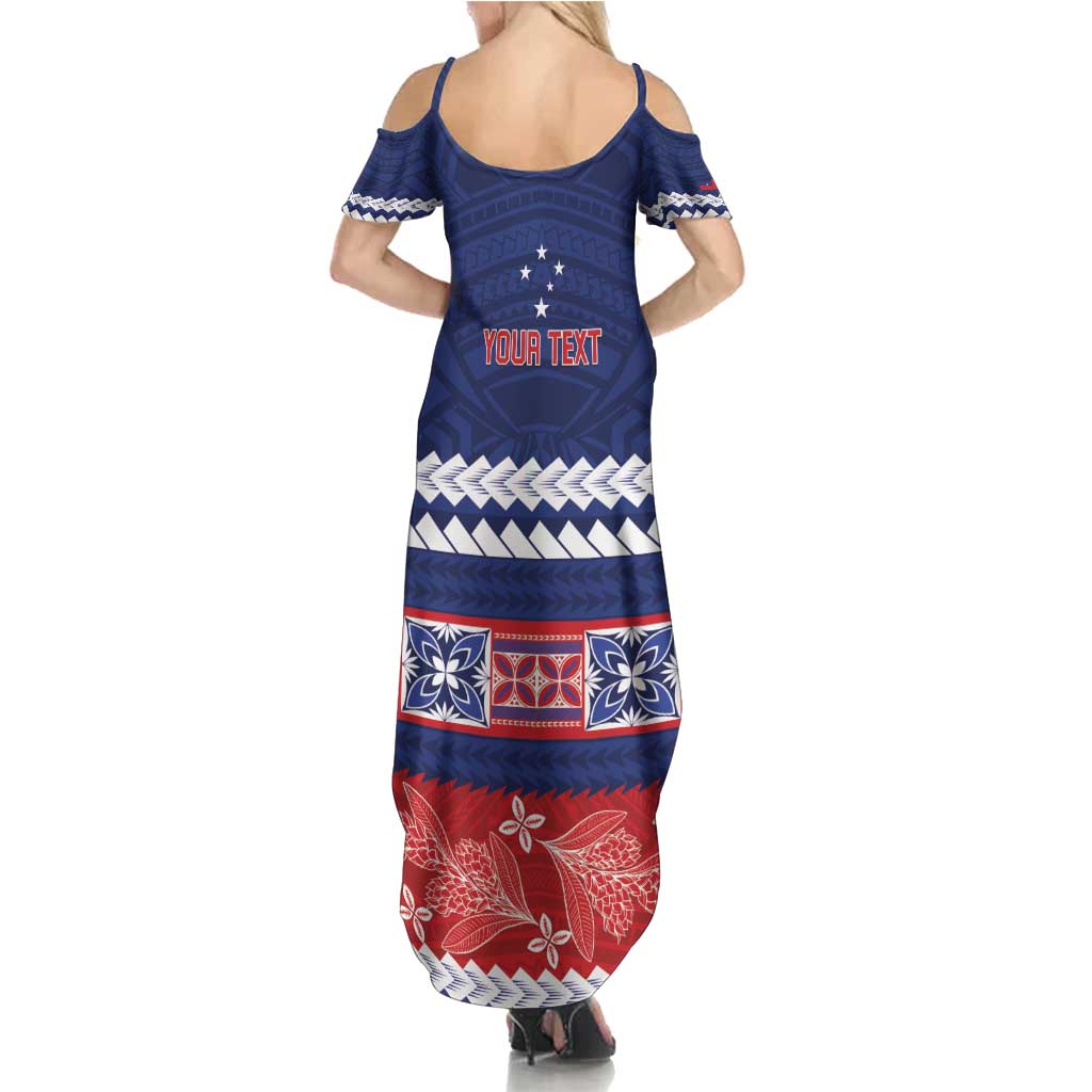 Personalised FAST Samoa Siapo Family Matching Summer Maxi Dress and Hawaiian Shirt Teuila Flowers Samoan Pattern LT14 - Polynesian Pride