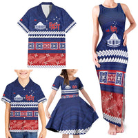 Personalised FAST Samoa Siapo Family Matching Tank Maxi Dress and Hawaiian Shirt Teuila Flowers Samoan Pattern LT14 - Polynesian Pride