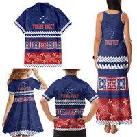 Personalised FAST Samoa Siapo Family Matching Tank Maxi Dress and Hawaiian Shirt Teuila Flowers Samoan Pattern LT14 - Polynesian Pride