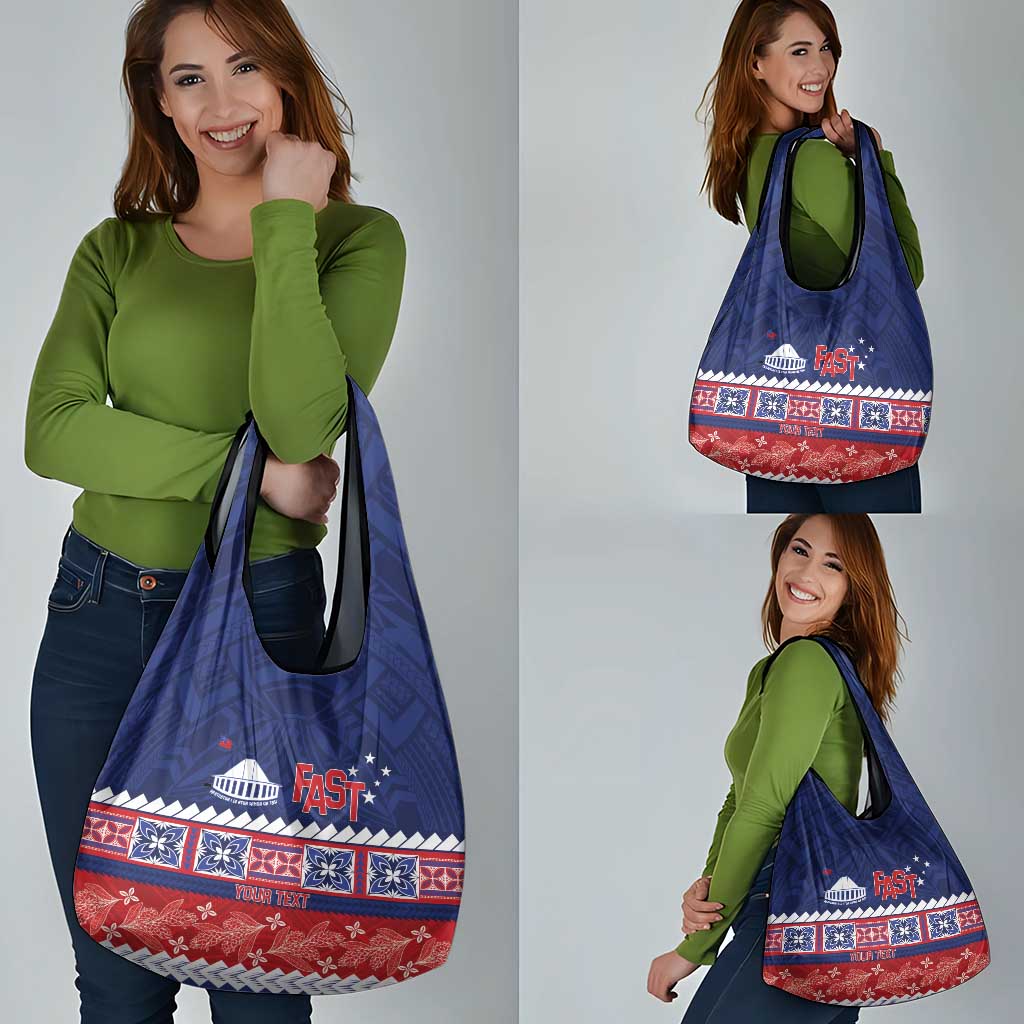 Personalised FAST Samoa Siapo Grocery Bag Teuila Flowers Samoan Pattern - Polynesian Pride