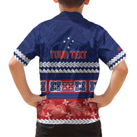 Personalised FAST Samoa Siapo Kid Hawaiian Shirt Teuila Flowers Samoan Pattern LT14 - Polynesian Pride