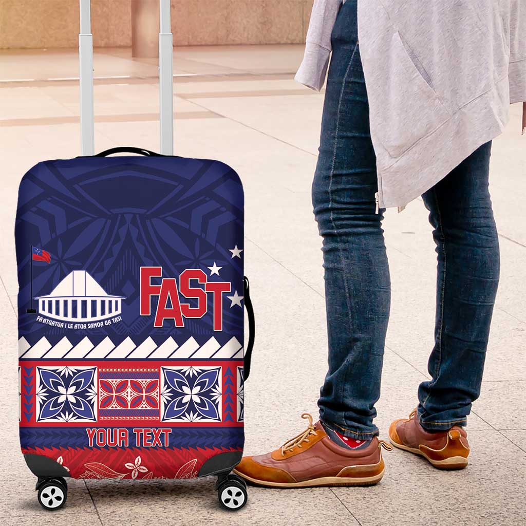 Personalised FAST Samoa Siapo Luggage Cover Teuila Flowers Samoan Pattern - Polynesian Pride