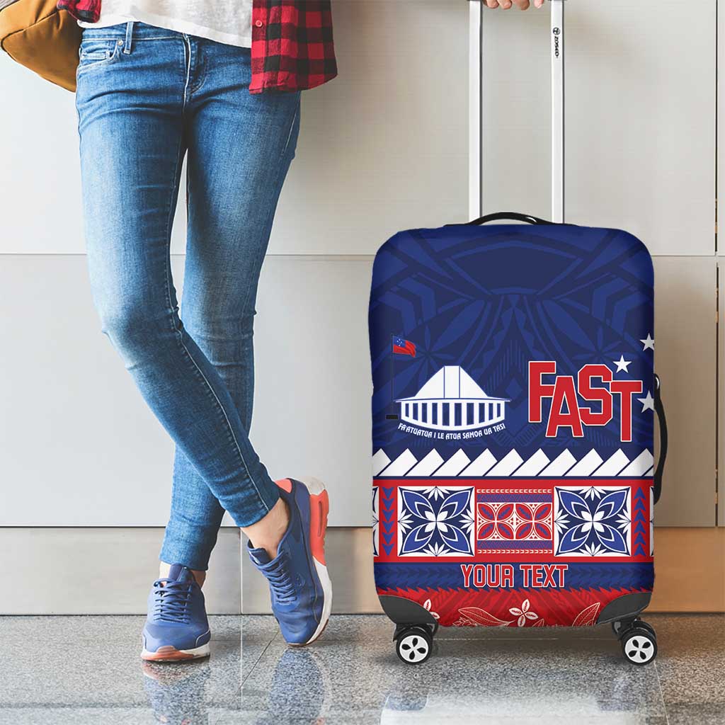 Personalised FAST Samoa Siapo Luggage Cover Teuila Flowers Samoan Pattern - Polynesian Pride