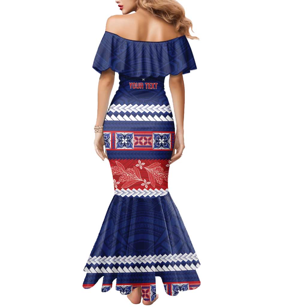 Personalised FAST Samoa Siapo Mermaid Dress Teuila Flowers Samoan Pattern LT14 - Polynesian Pride