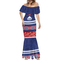 Personalised FAST Samoa Siapo Mermaid Dress Teuila Flowers Samoan Pattern LT14 - Polynesian Pride