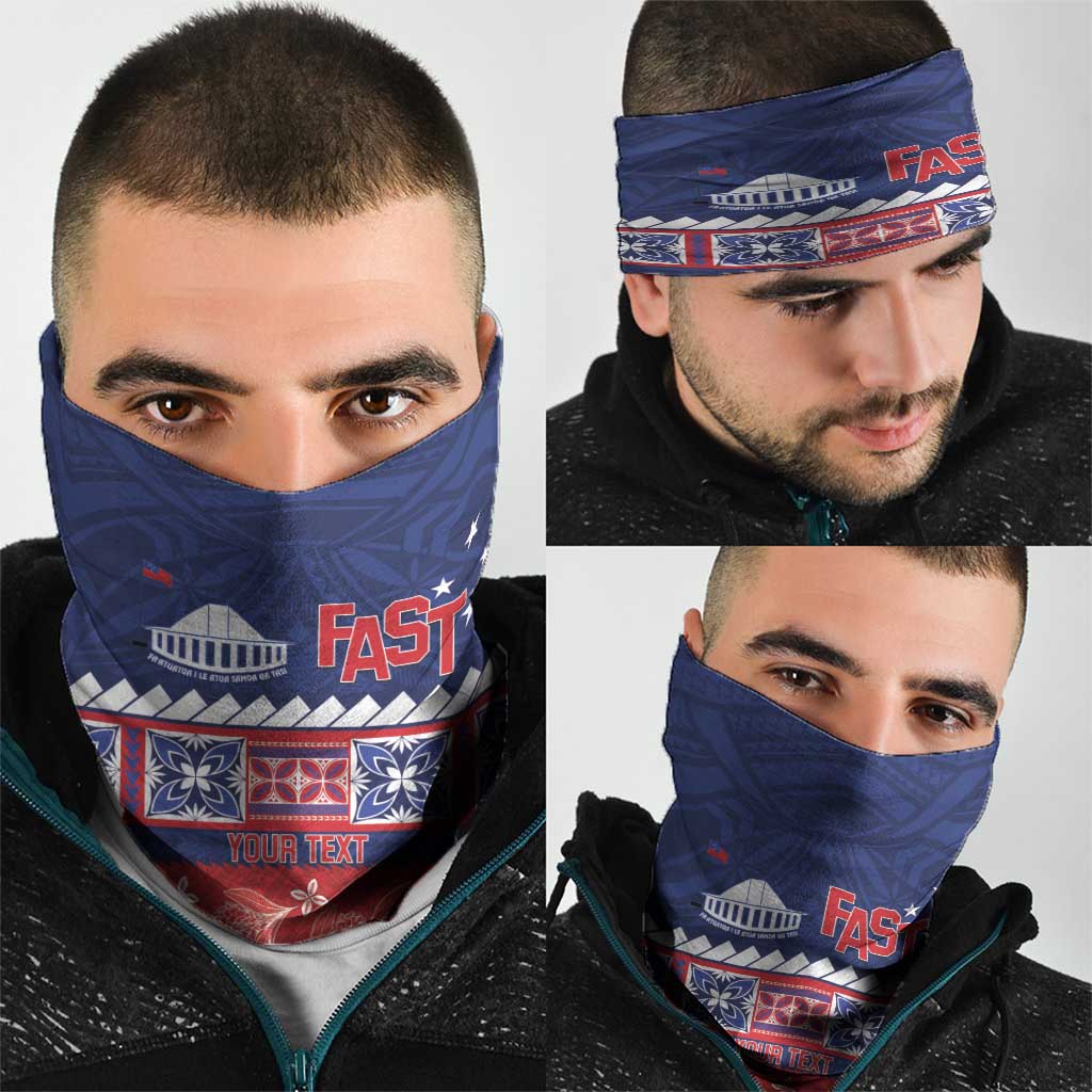 Personalised FAST Samoa Siapo Neck Gaiter Teuila Flowers Samoan Pattern - Polynesian Pride