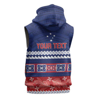 Personalised FAST Samoa Siapo Sleeveless Hoodie Teuila Flowers Samoan Pattern LT14 - Polynesian Pride