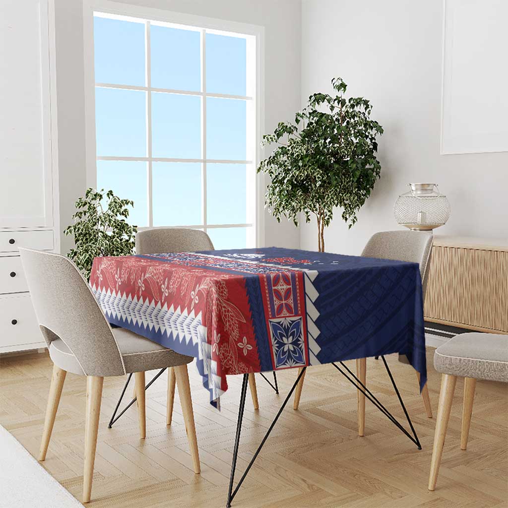 Personalised FAST Samoa Siapo Tablecloth Teuila Flowers Samoan Pattern - Polynesian Pride