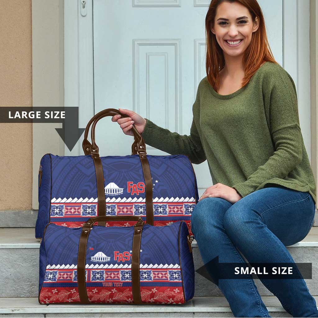 Personalised FAST Samoa Siapo Travel Bag Teuila Flowers Samoan Pattern - Polynesian Pride
