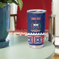 Personalised FAST Samoa Siapo Tumbler Cup Teuila Flowers Samoan Pattern - Polynesian Pride