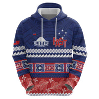 Personalised FAST Samoa Siapo Zip Hoodie Teuila Flowers Samoan Pattern - Polynesian Pride