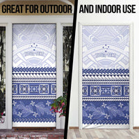 Personalised HRPP Samoa Siapo Door Cover Teuila Flowers Samoan Pattern - Polynesian Pride
