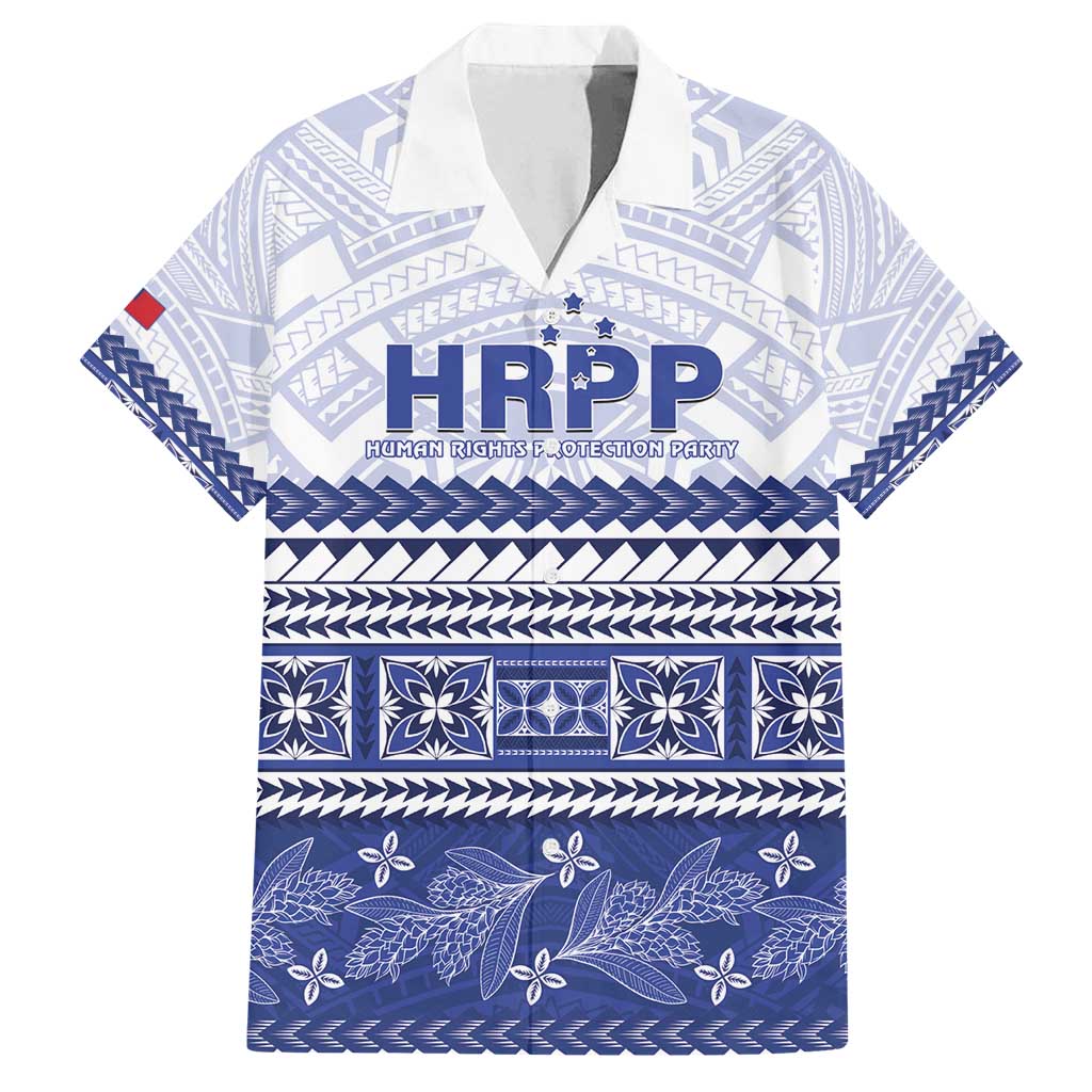Personalised HRPP Samoa Siapo Family Matching Long Sleeve Bodycon Dress and Hawaiian Shirt Teuila Flowers Samoan Pattern LT14 Dad's Shirt - Short Sleeve White - Polynesian Pride