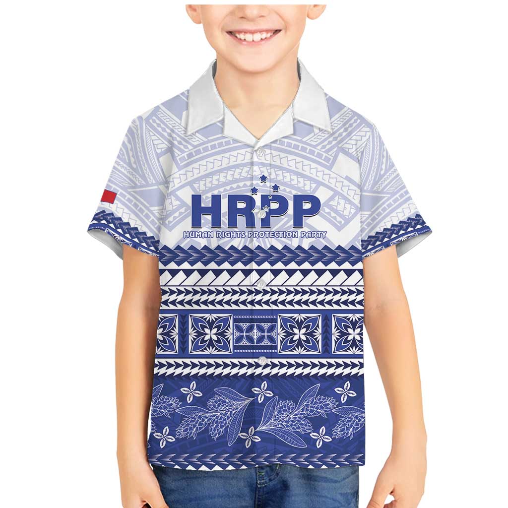 Personalised HRPP Samoa Siapo Family Matching Mermaid Dress and Hawaiian Shirt Teuila Flowers Samoan Pattern LT14 Son's Shirt White - Polynesian Pride