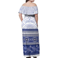Personalised HRPP Samoa Siapo Family Matching Off Shoulder Maxi Dress and Hawaiian Shirt Teuila Flowers Samoan Pattern LT14 - Polynesian Pride