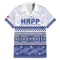 Personalised HRPP Samoa Siapo Family Matching Short Sleeve Bodycon Dress and Hawaiian Shirt Teuila Flowers Samoan Pattern LT14 Dad's Shirt - Short Sleeve White - Polynesian Pride