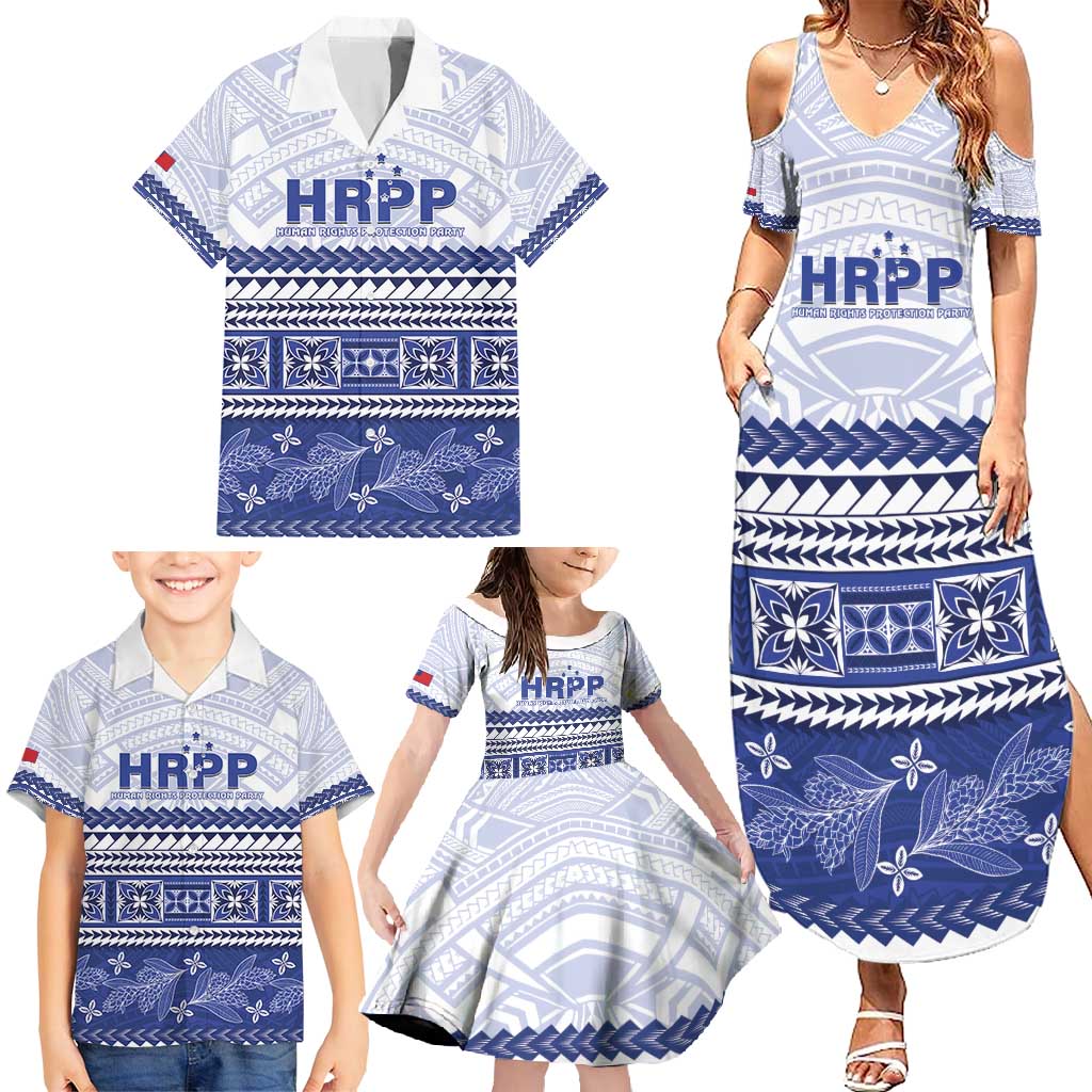 Personalised HRPP Samoa Siapo Family Matching Summer Maxi Dress and Hawaiian Shirt Teuila Flowers Samoan Pattern LT14 - Polynesian Pride