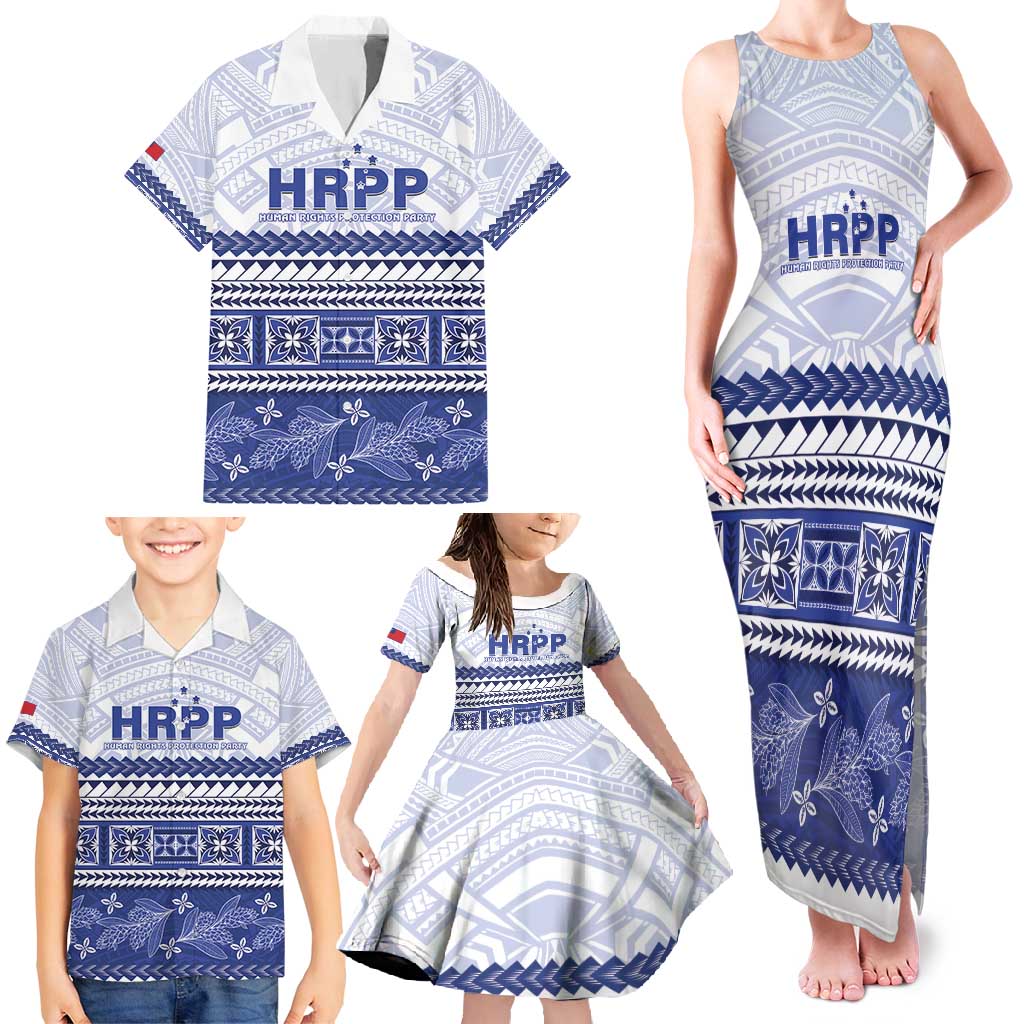 Personalised HRPP Samoa Siapo Family Matching Tank Maxi Dress and Hawaiian Shirt Teuila Flowers Samoan Pattern LT14 - Polynesian Pride