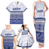 Personalised HRPP Samoa Siapo Family Matching Tank Maxi Dress and Hawaiian Shirt Teuila Flowers Samoan Pattern LT14 - Polynesian Pride