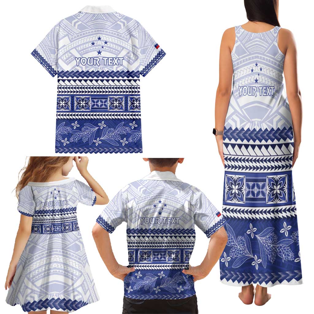 Personalised HRPP Samoa Siapo Family Matching Tank Maxi Dress and Hawaiian Shirt Teuila Flowers Samoan Pattern LT14 - Polynesian Pride