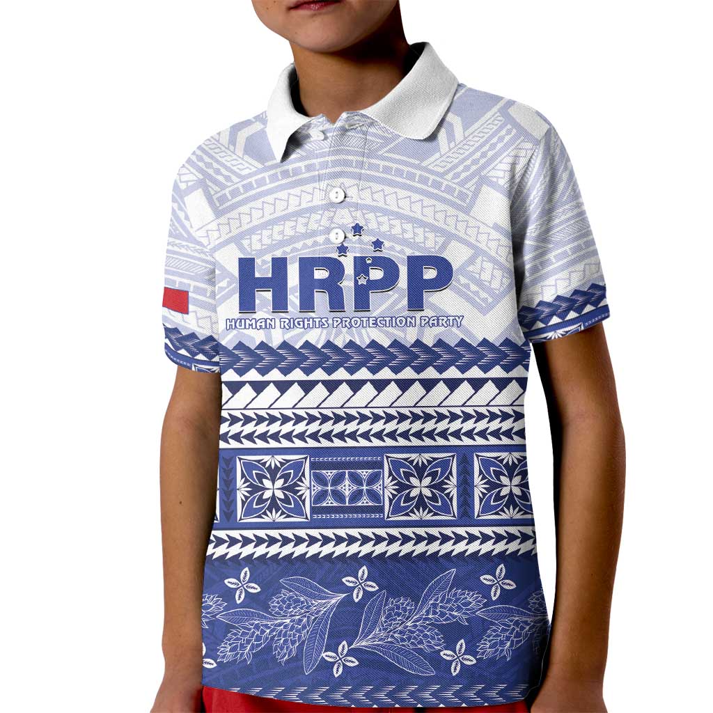 Personalised HRPP Samoa Siapo Kid Polo Shirt Teuila Flowers Samoan Pattern LT14 Kid White - Polynesian Pride