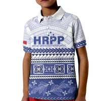 Personalised HRPP Samoa Siapo Kid Polo Shirt Teuila Flowers Samoan Pattern LT14 Kid White - Polynesian Pride