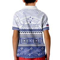 Personalised HRPP Samoa Siapo Kid Polo Shirt Teuila Flowers Samoan Pattern LT14 - Polynesian Pride