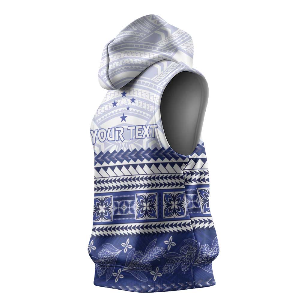 Personalised HRPP Samoa Siapo Sleeveless Hoodie Teuila Flowers Samoan Pattern - Polynesian Pride