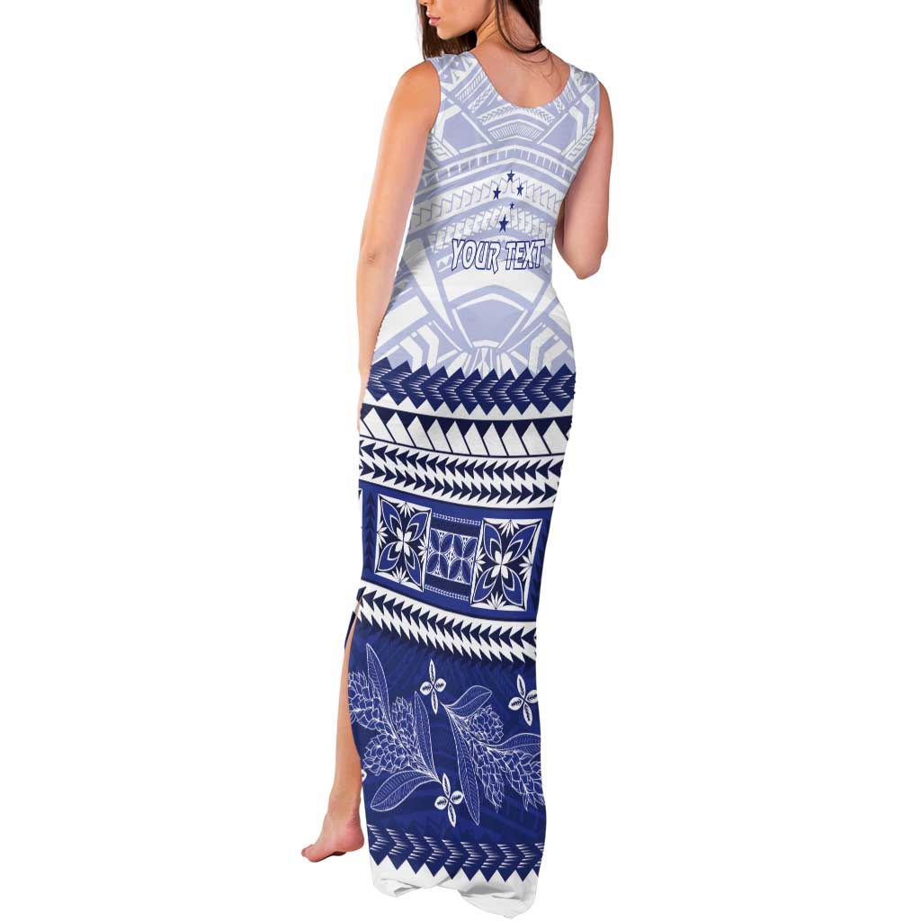 Personalised HRPP Samoa Siapo Tank Maxi Dress Teuila Flowers Samoan Pattern LT14 - Polynesian Pride