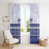 HRPP Samoa Siapo Window Curtain Teuila Flowers Samoan Pattern - Polynesian Pride