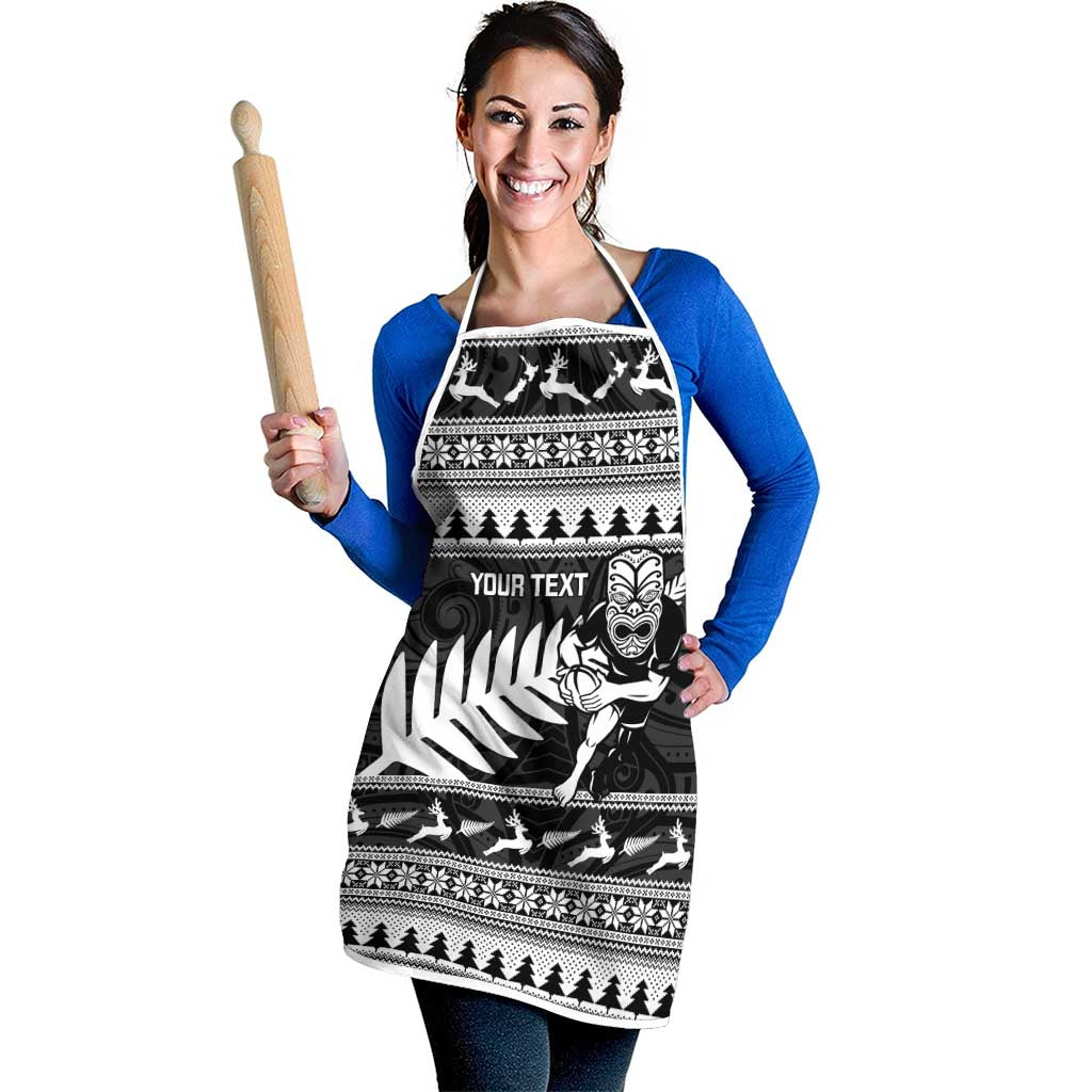New Zealand Christmas Rugby Personalised Apron Meri Kirihimete All Black Maori LT14 - Polynesian Pride