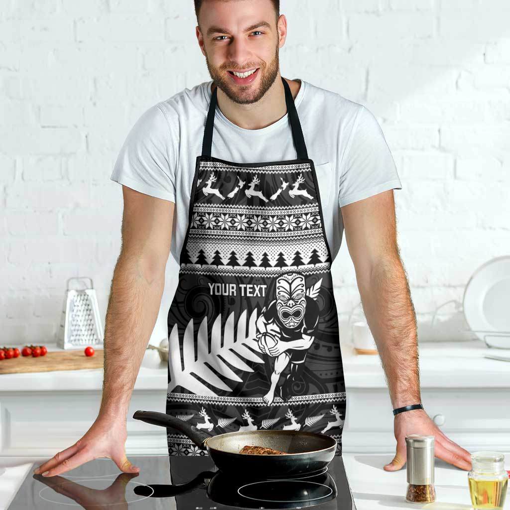 New Zealand Christmas Rugby Personalised Apron Meri Kirihimete All Black Maori LT14 - Polynesian Pride