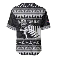 New Zealand Christmas Rugby Personalised Baseball Jersey Meri Kirihimete All Black Maori LT14 - Polynesian Pride