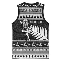 New Zealand Christmas Rugby Personalised Basketball Jersey Meri Kirihimete All Black Maori LT14 - Polynesian Pride